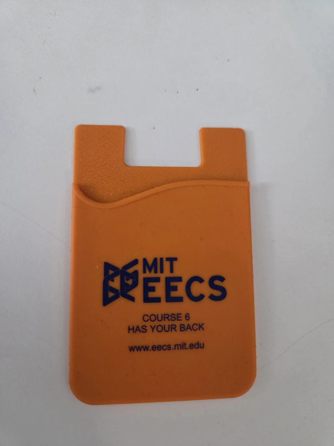 MIT EECS Orange Adhesive Phone Card Holder