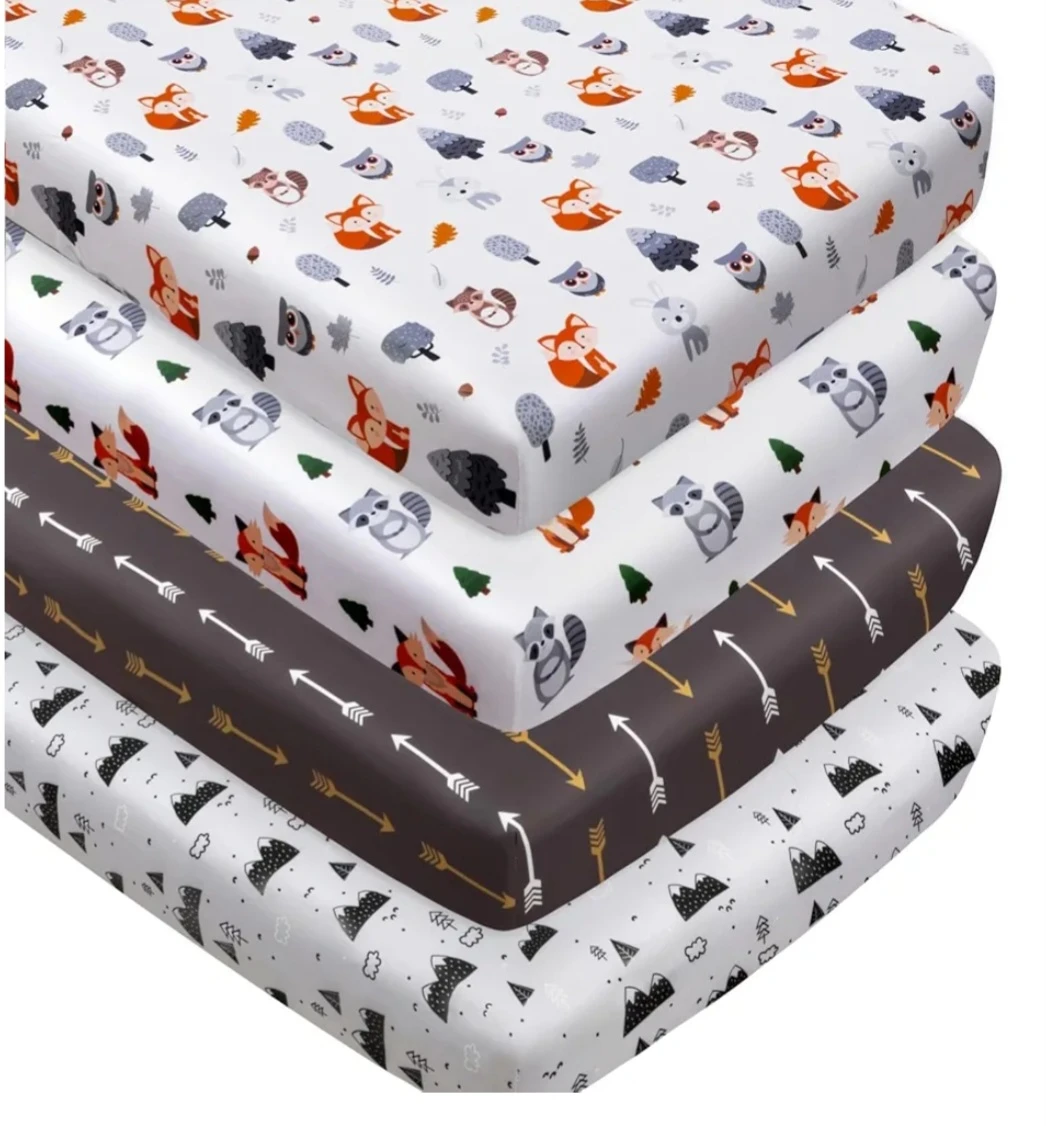 4 Pack Baby boy and Girl Pack N Play Mini Crib Sheets Set ..... - photo 4