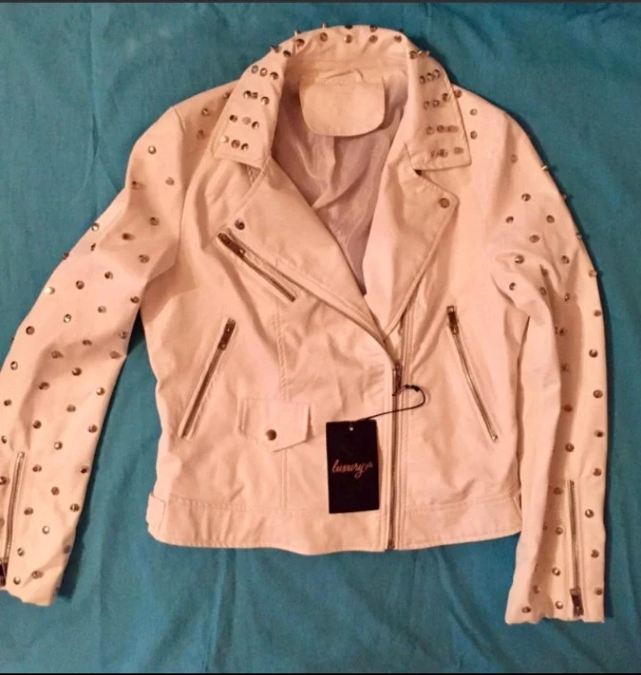 White leather jacket size M - photo 2
