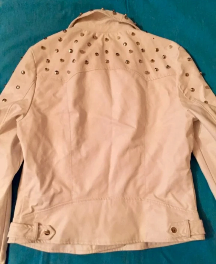 White leather jacket size M - photo 3