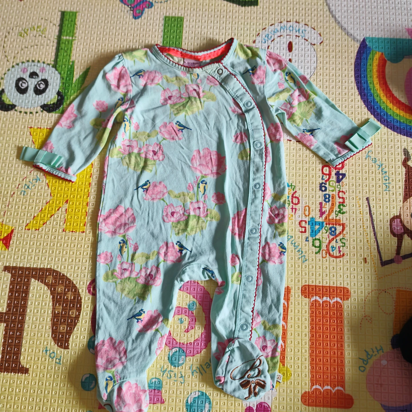 Baby Girl's Floral Footed Pajamas - photo 2