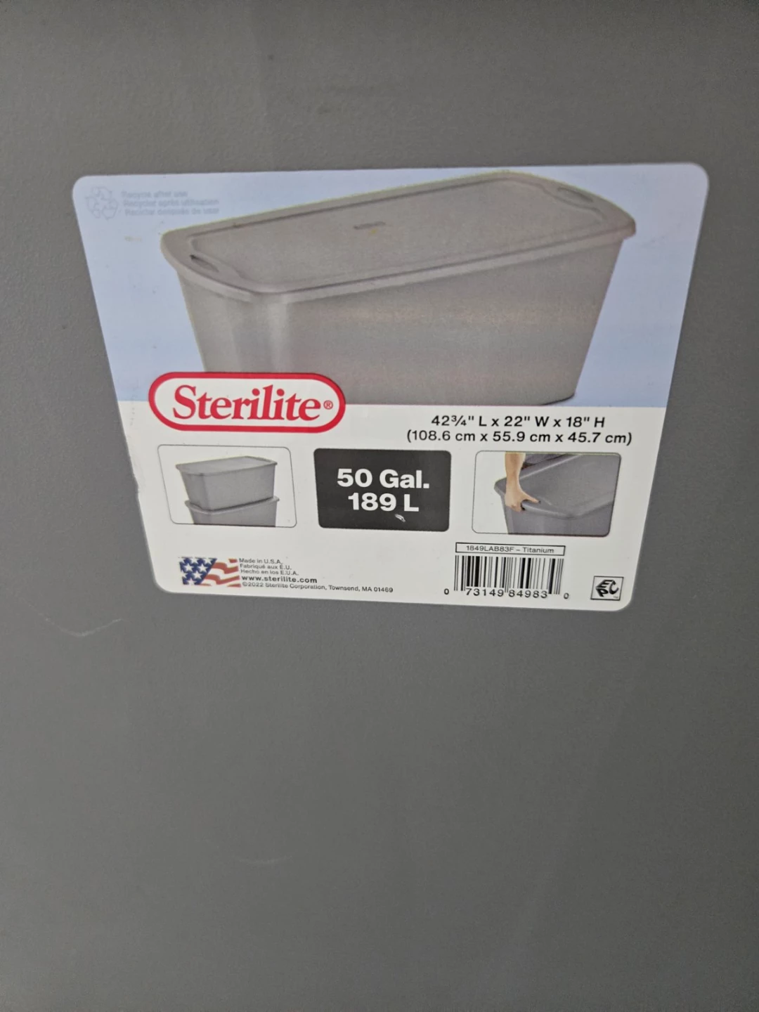 Sterilite 50 Gallon Storage Bin - photo 2