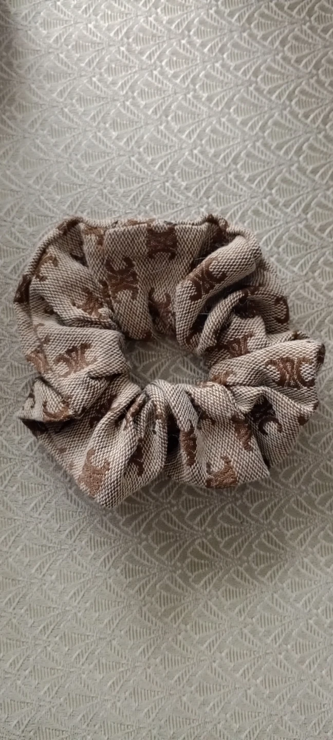 Celine All Over Logo Scrunchie