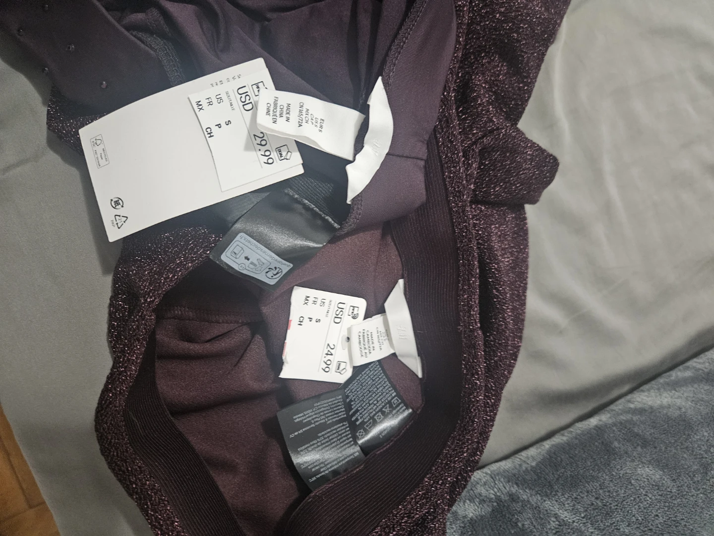 H&M Purple Glitter & Beaded Maxi Skirts - Size S