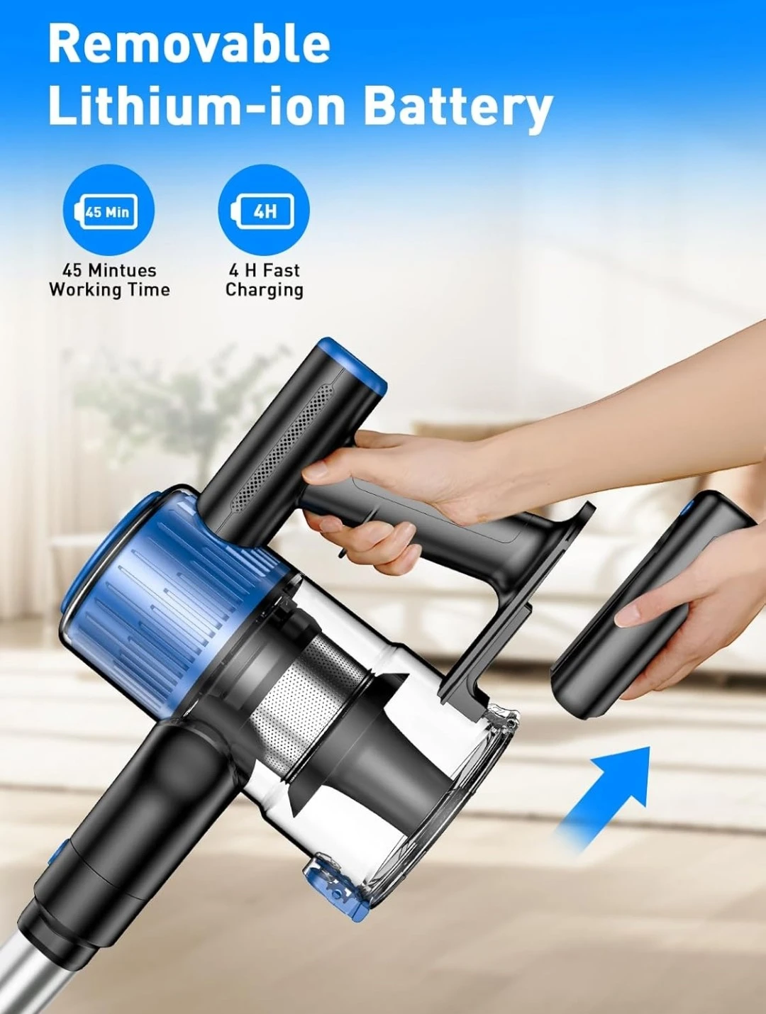 Cordless Vacuum Cleaner - 45KPA Suction - photo 5