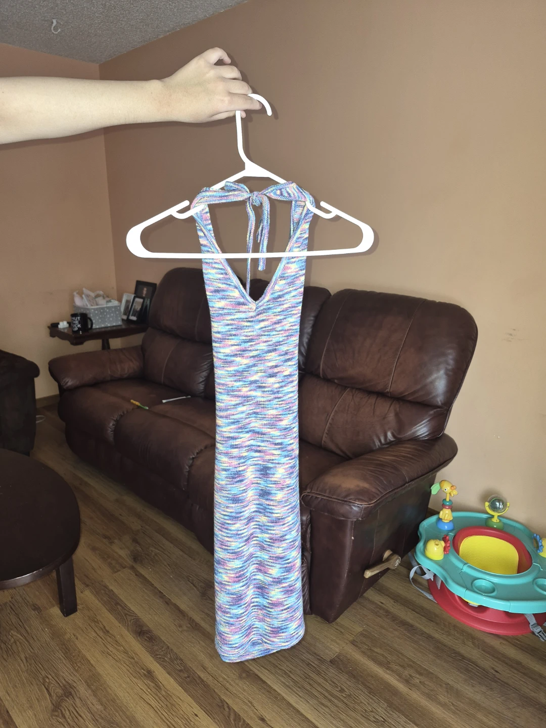Forever 21 Rainbow Knit Halter Dress