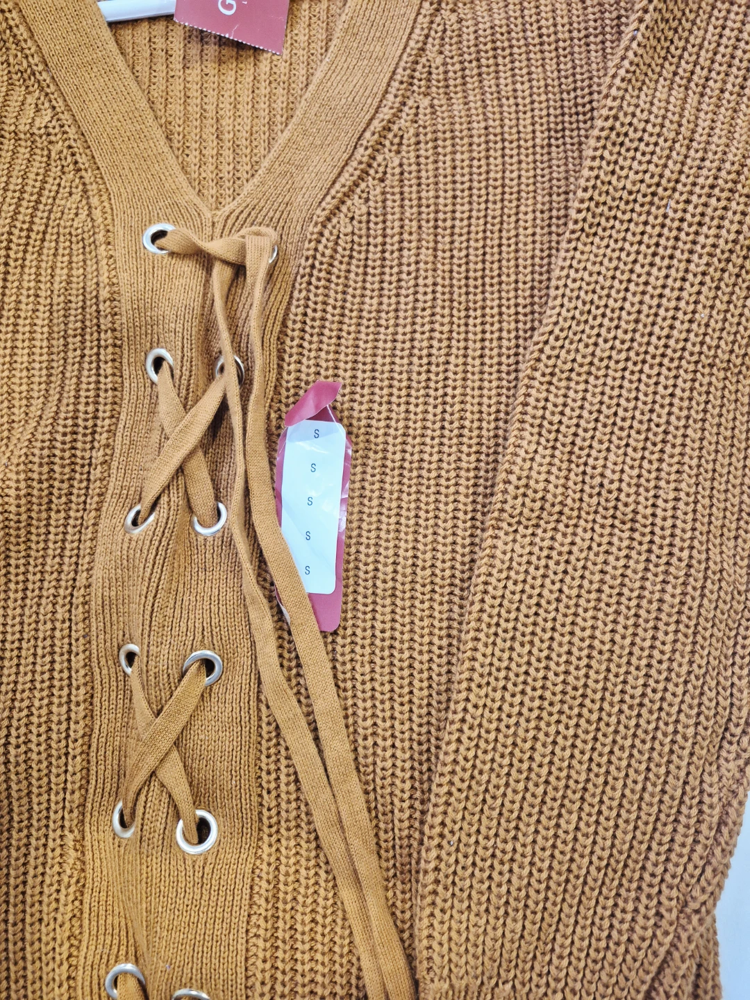 Guess Lace-Up V-Neck Sweater - photo 4