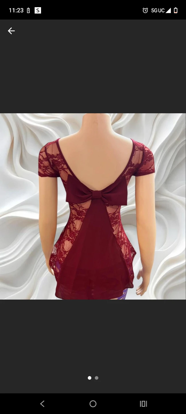 Women's Lace Peplum Top with Bow Detail