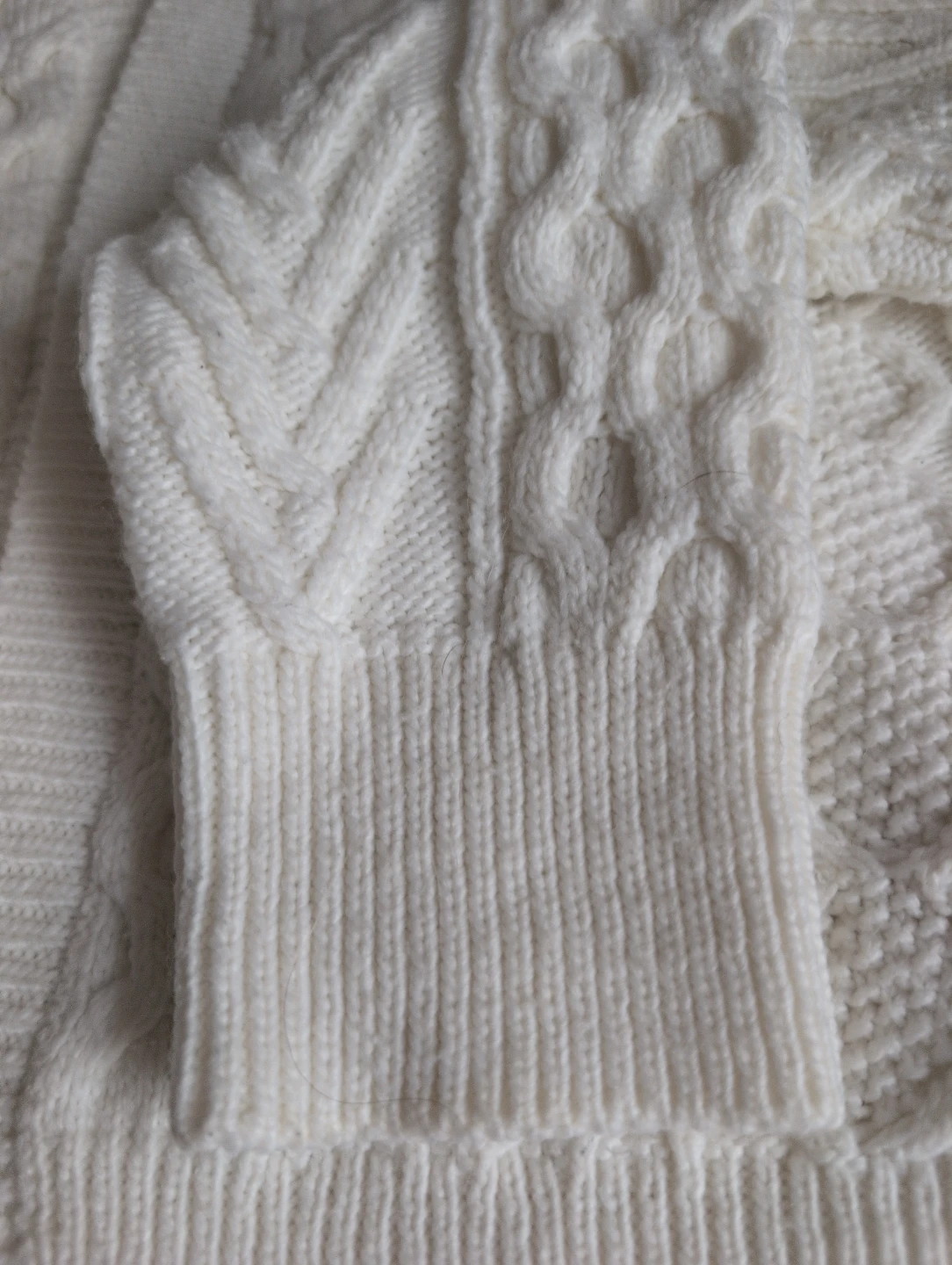 🧡 Forever 21 Cream Cable Knit Cardigan - Size L - photo 2