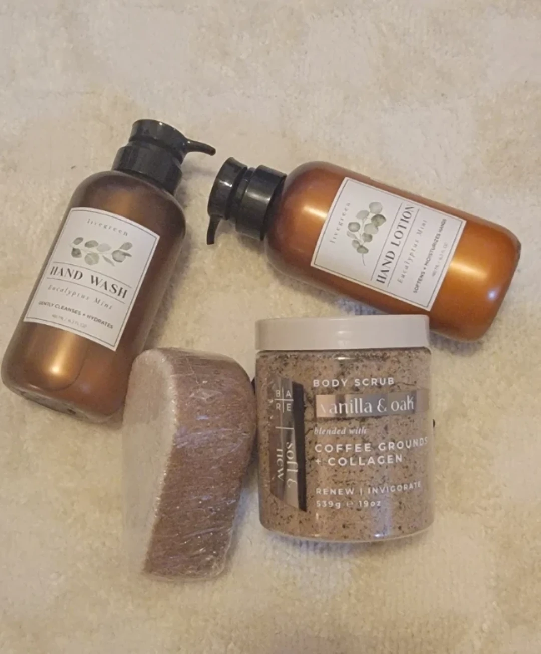 Livegreen Hand Wash, Hand Lotion, and Body Scrub Set