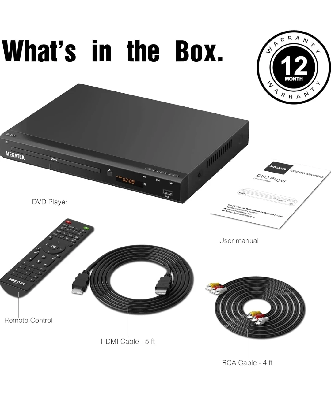 Region-Free HDMI DVD Player | MEGATEK Compact CD DVD Player - photo 4