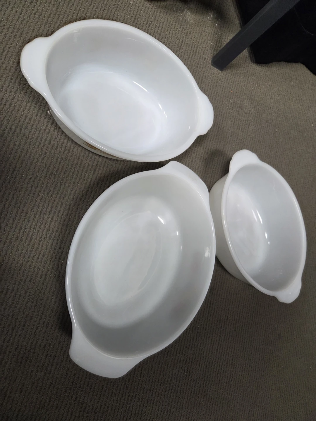 Fire-King Milk Glass Casserole Dishes (Set of 3) - photo 3