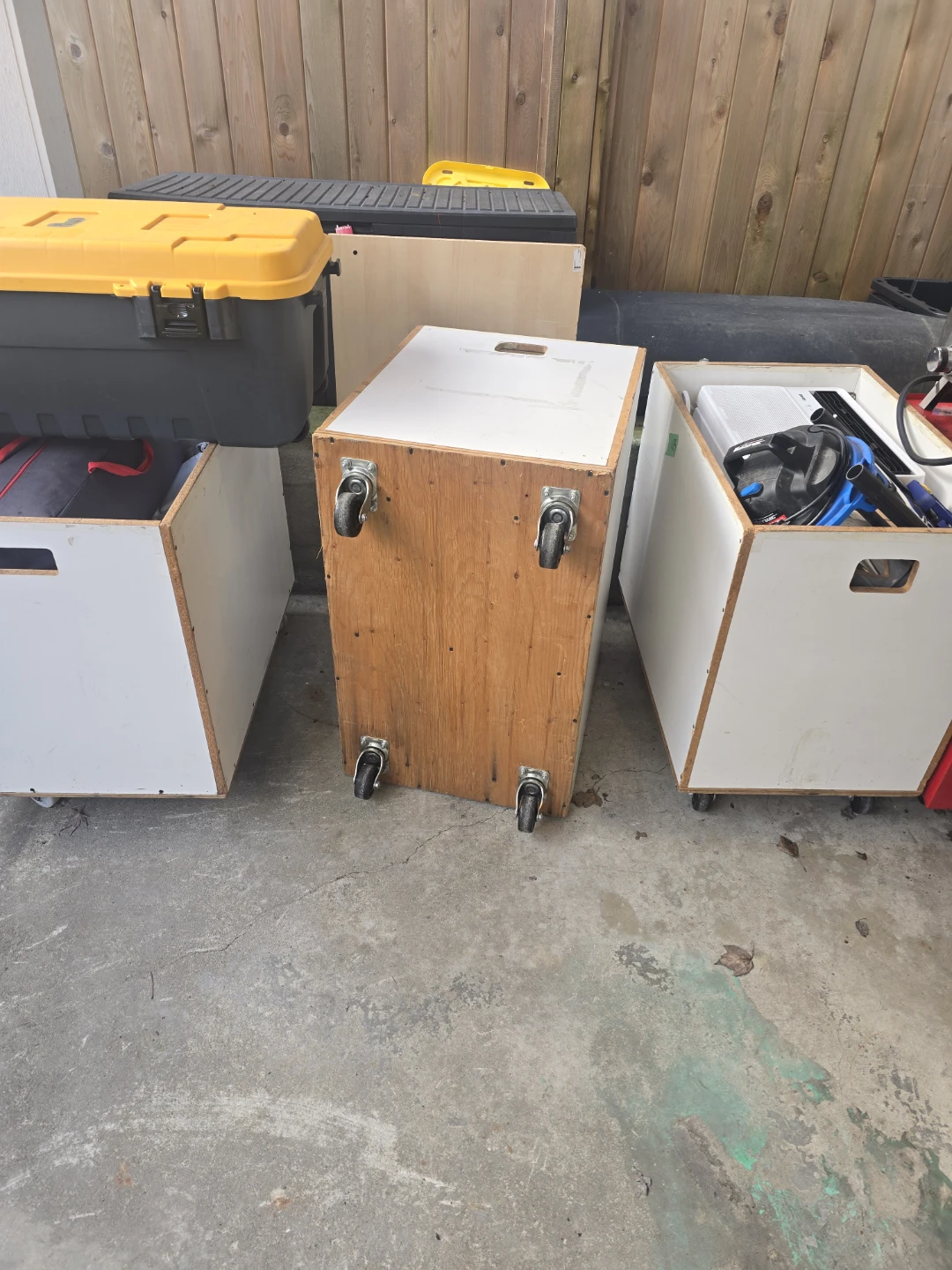 Wooden Rolling Storage Bin with White Sides - photo 2