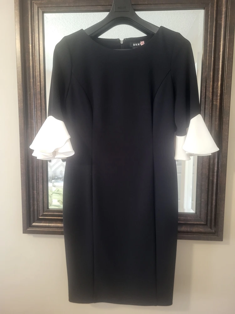 DKNY Black and White Bell Sleeve Dress - photo 2