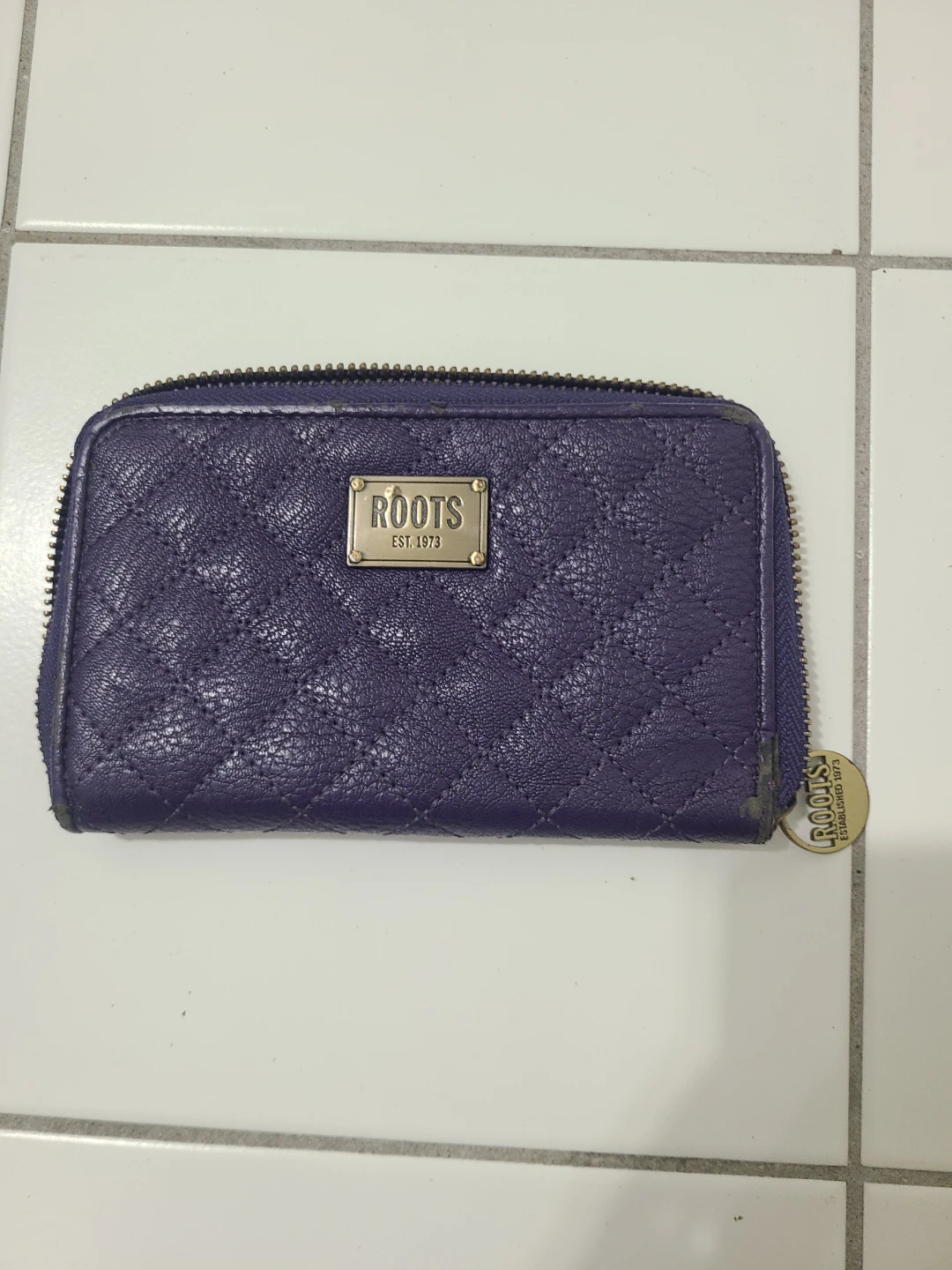 Roots Quilted Zip Around Wallet