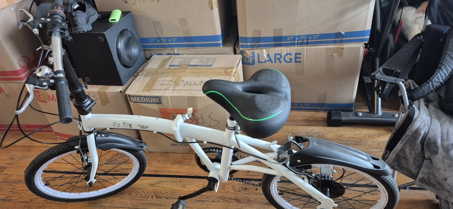White Folding Bike
