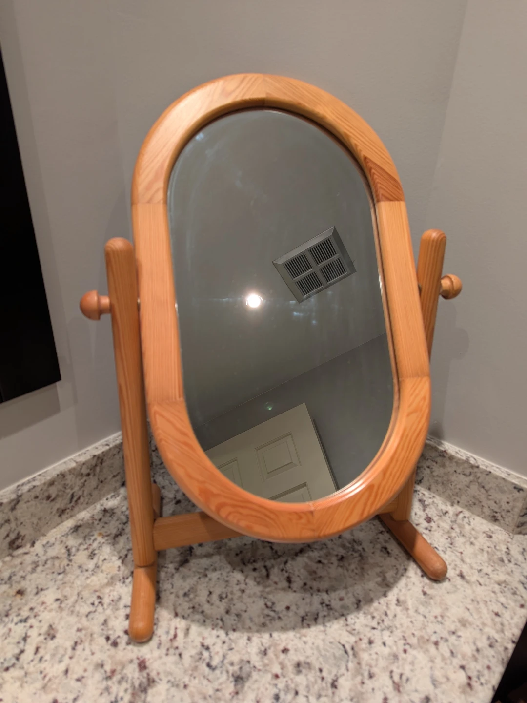 Wooden Oval Vanity Mirror - photo 3