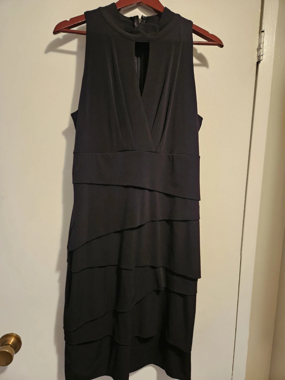 Le Château Black Tiered Sleeveless Dress XXL