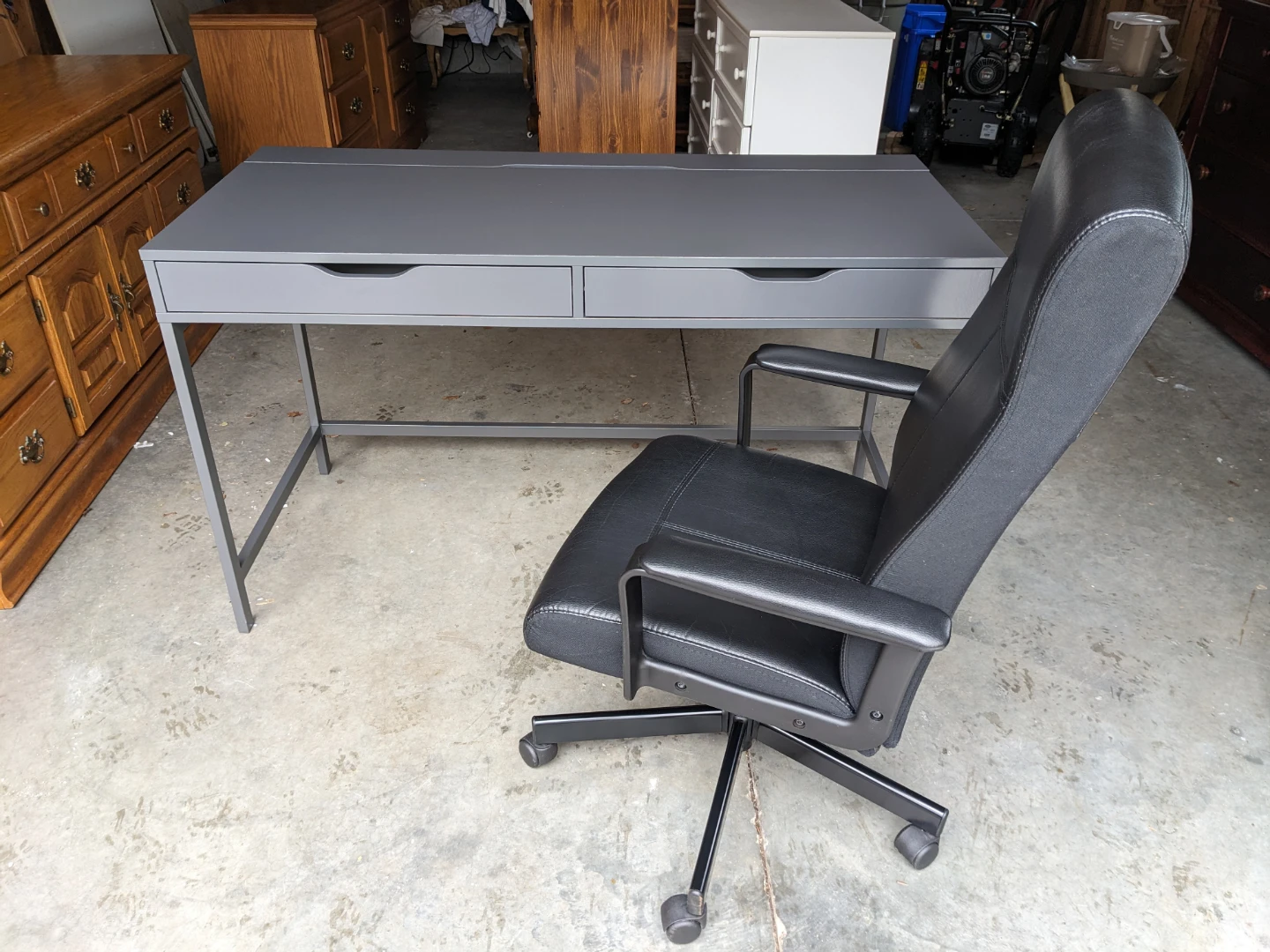 Ikea ALEX desk & MILLBERGET Chair Set -Like New