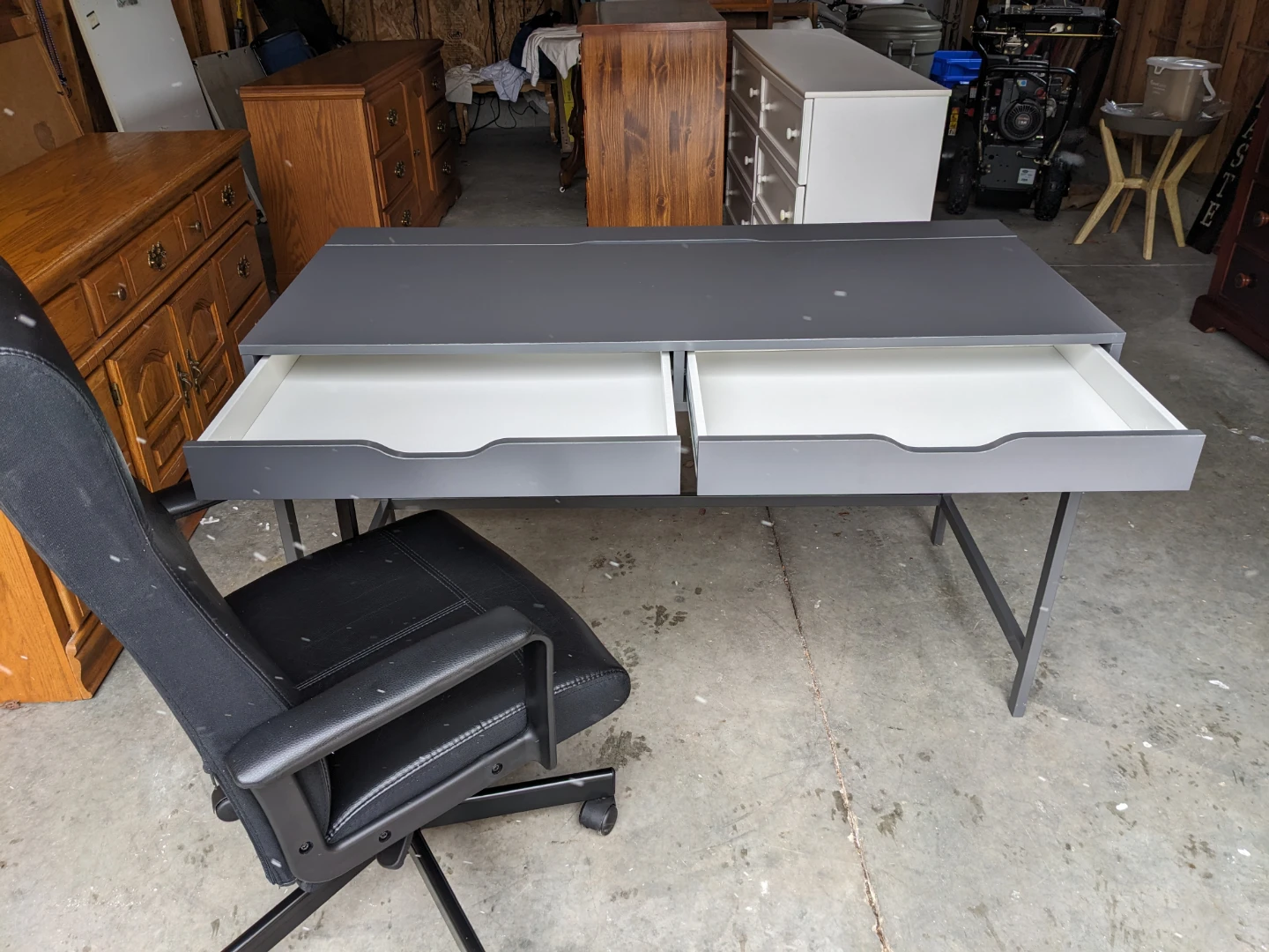 Ikea ALEX desk & MILLBERGET Chair Set -Like New - photo 5