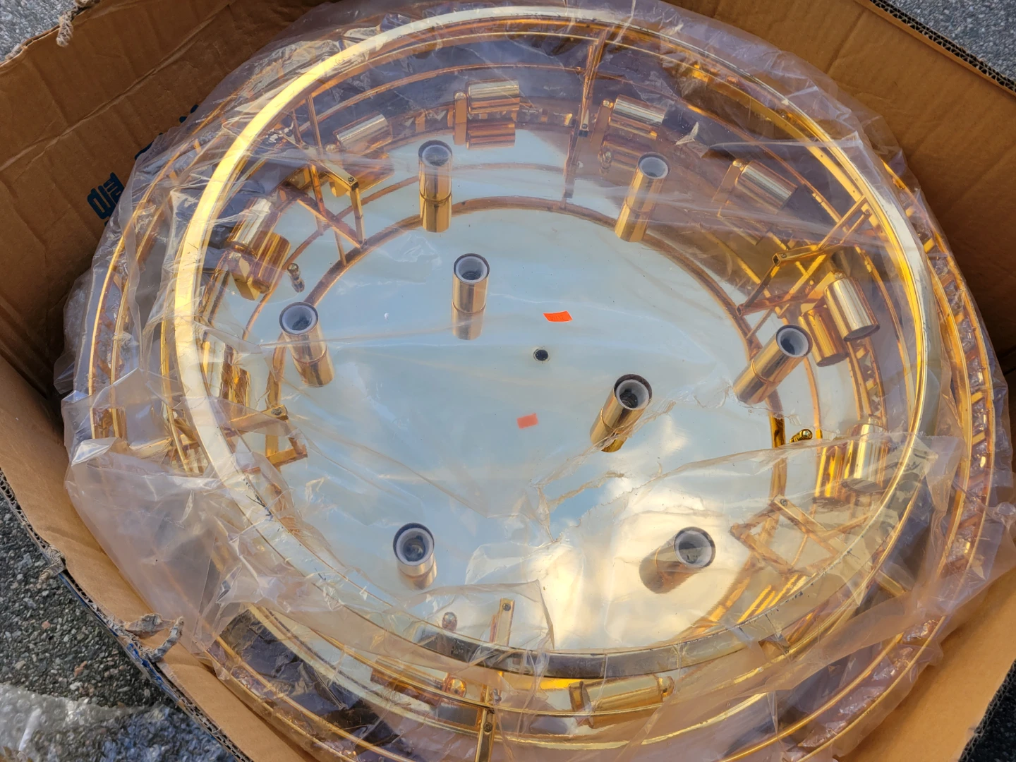 25" Diameter Gold Chandelier Light Fixture, Brand New. - photo 3
