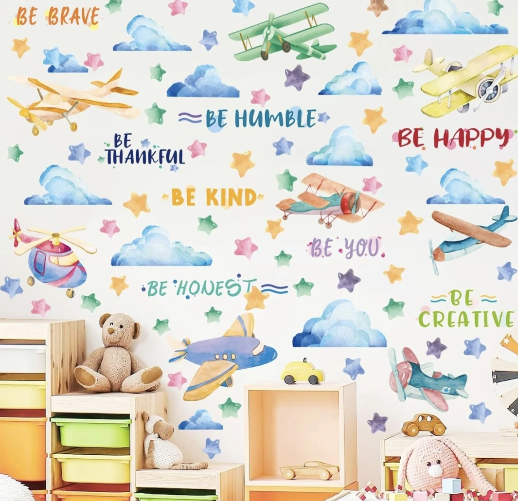 Airplane, Cloud Peel & Stick Wall Window Decal - photo 5