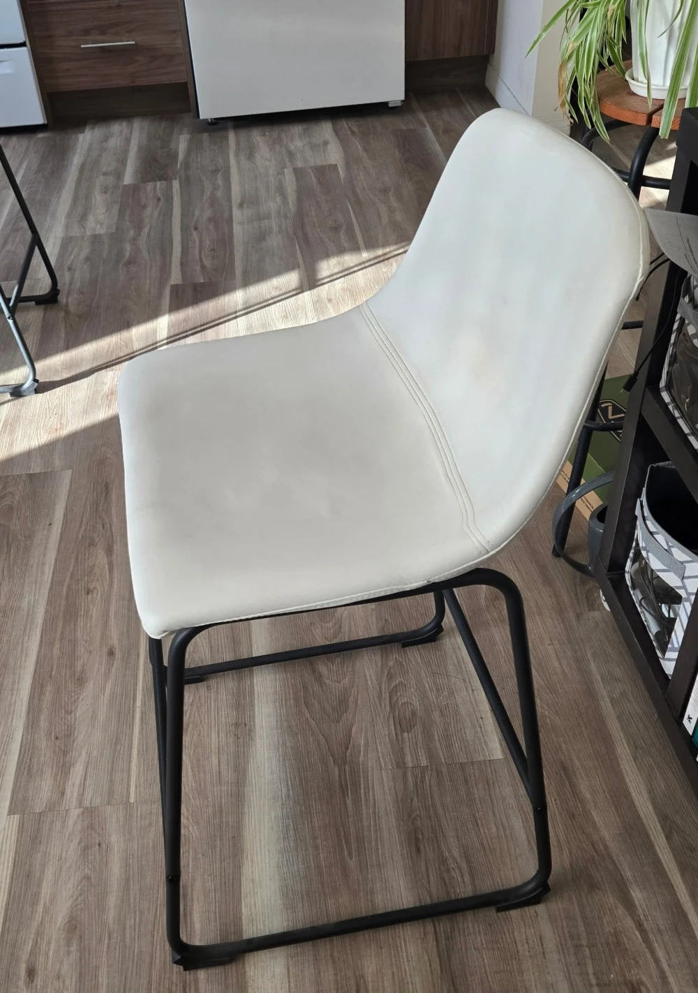 White Faux Leather Counter Stools - set of 4 - photo 2