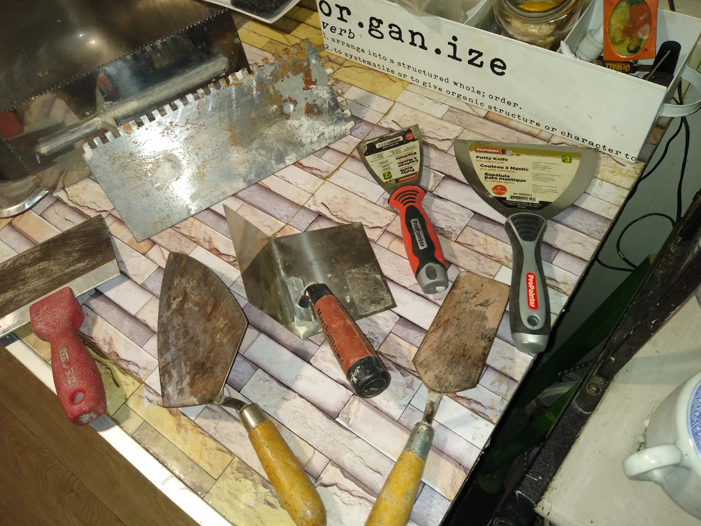Set of eight drywall tools