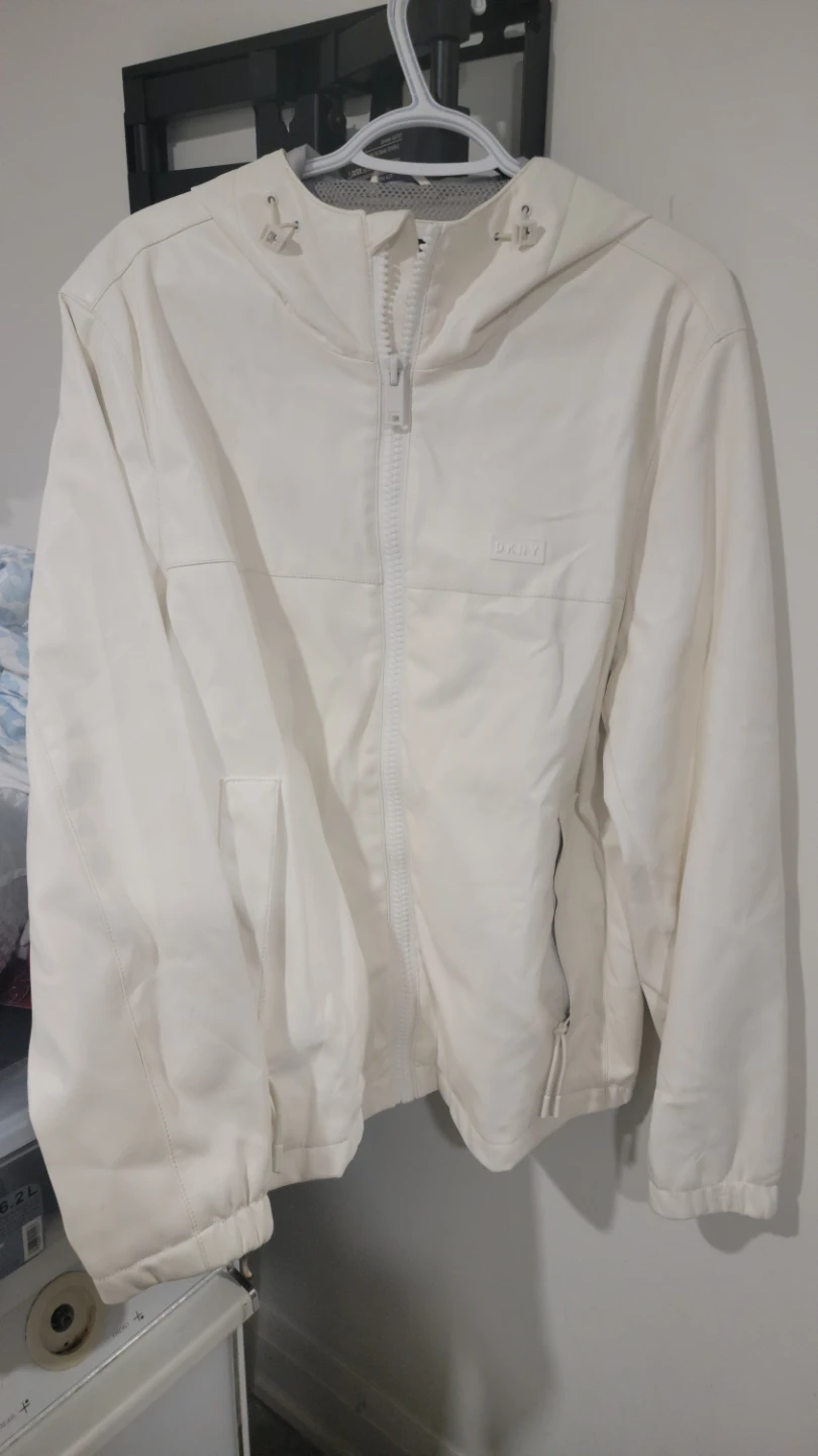 DKNY White Hooded Jacket