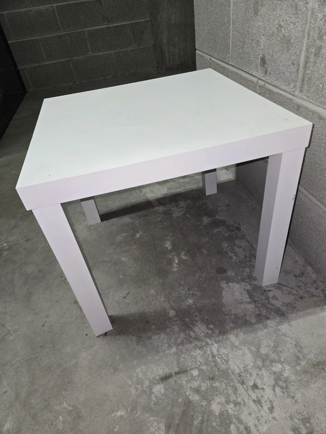 White Square Side Table
