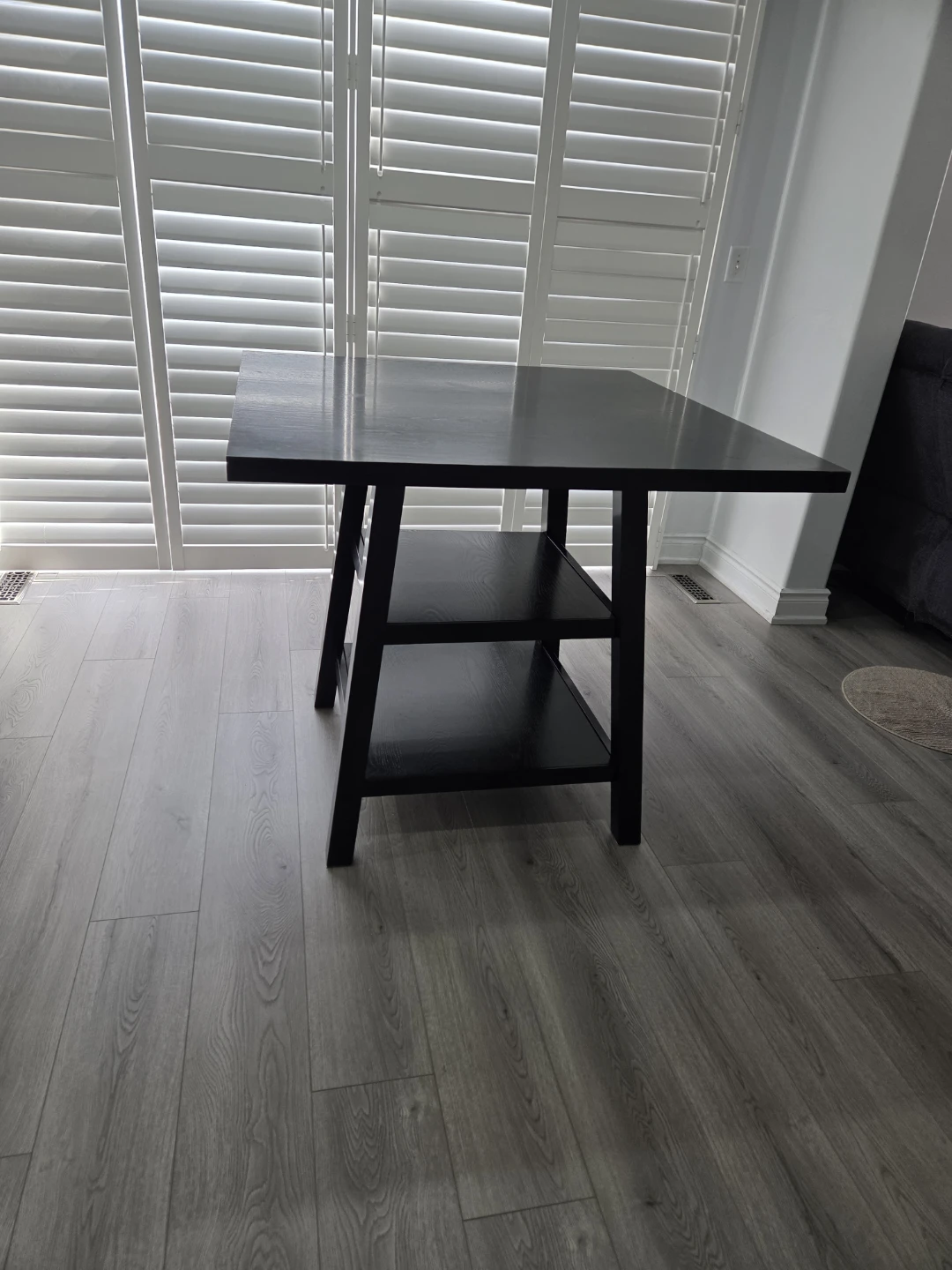 Dark Wood breakfast Table with Shelves - photo 3