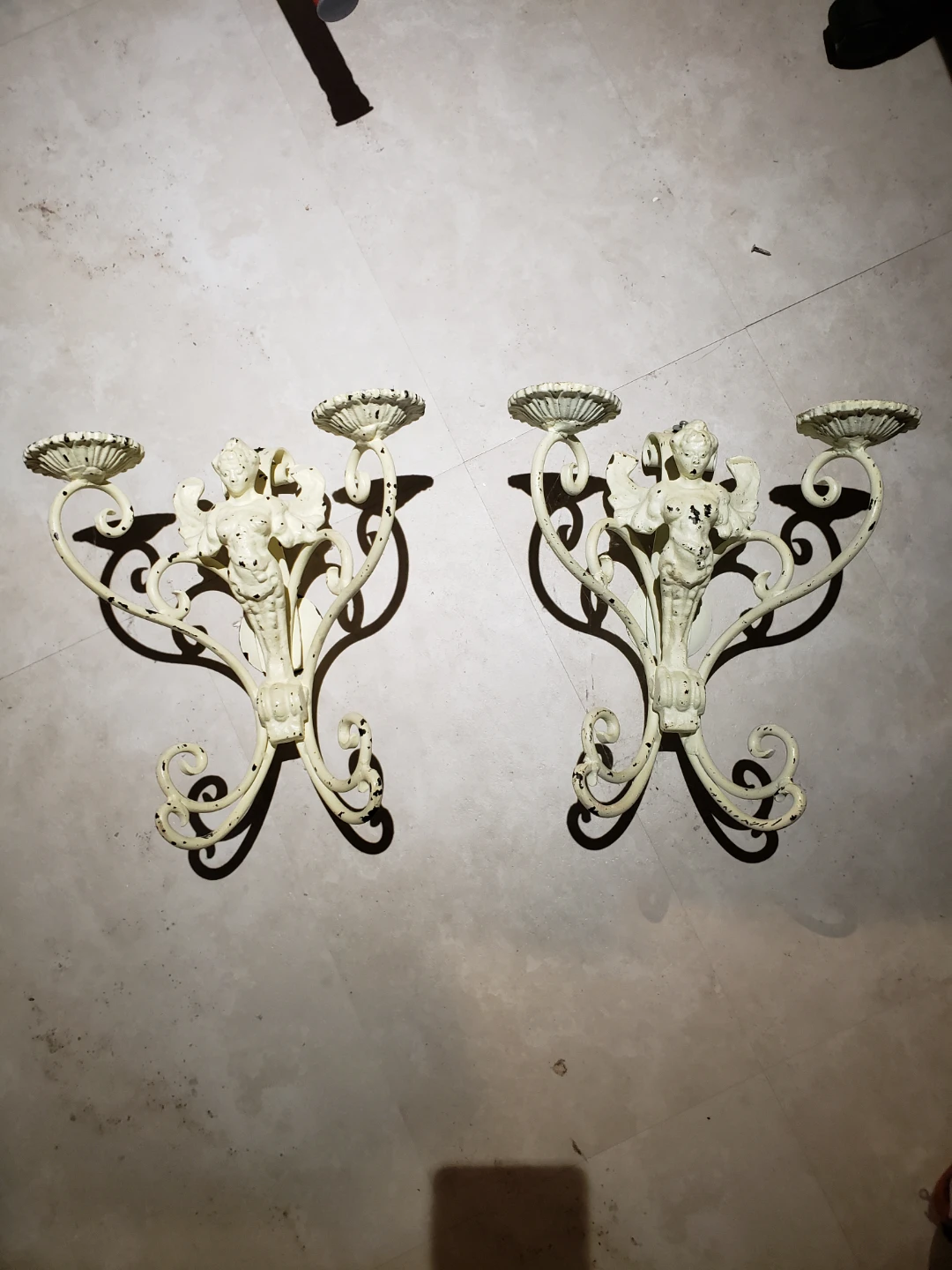 Pair of Vintage Angel Cherub Wall Sconces - photo 3