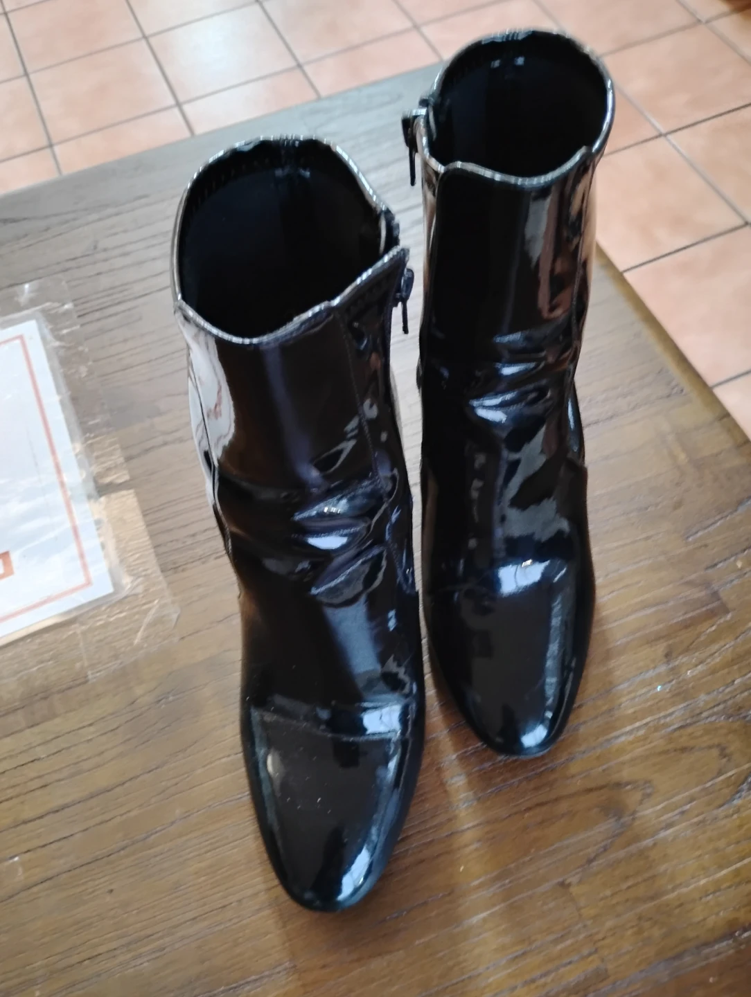 Black Patent Ankle Boots