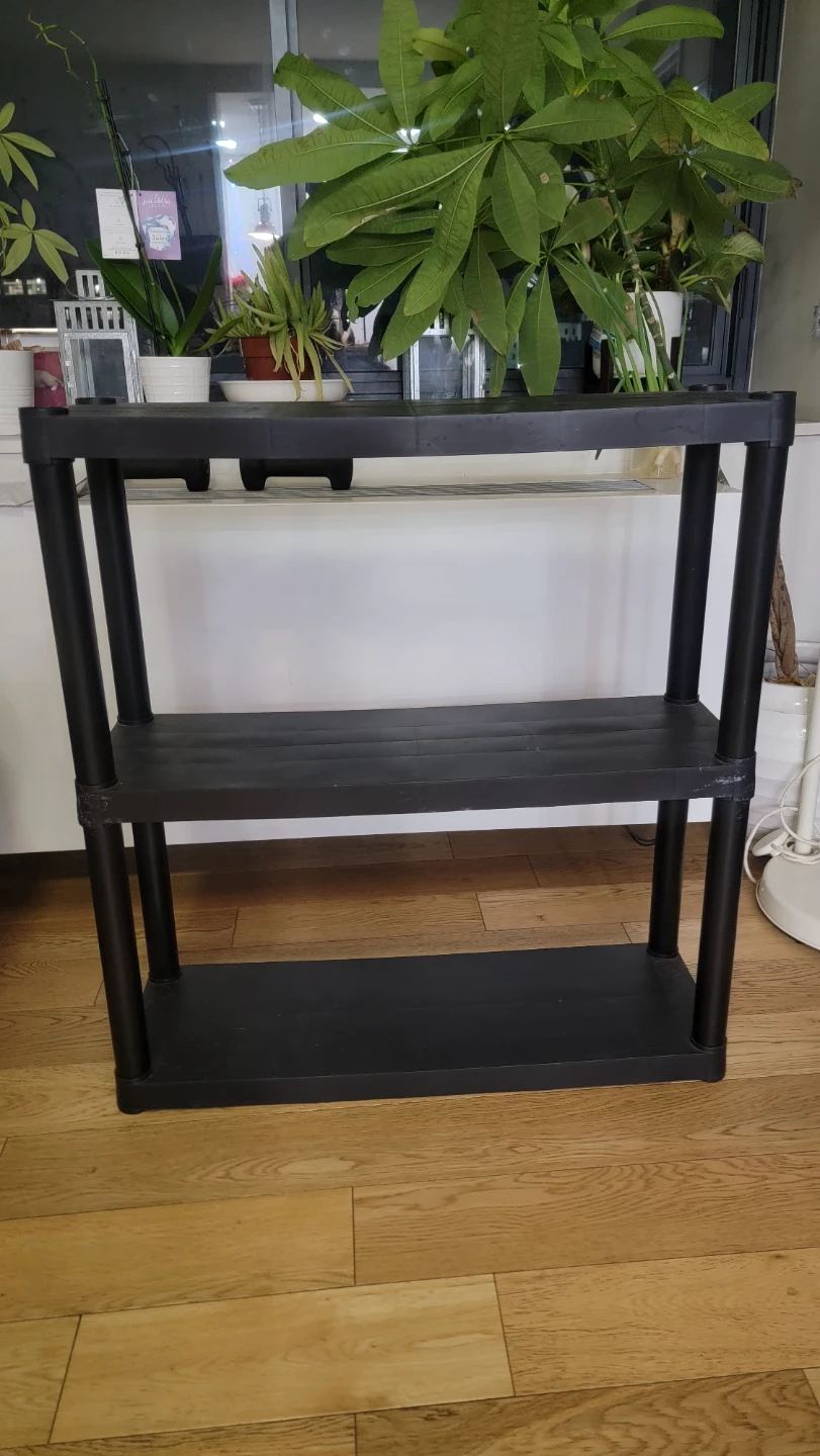 Black 3-Shelf Plastic Storage Unit