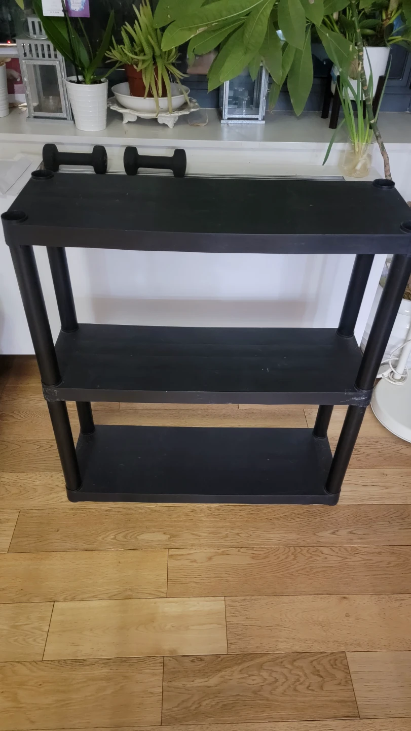 Black 3-Shelf Plastic Storage Unit - photo 2