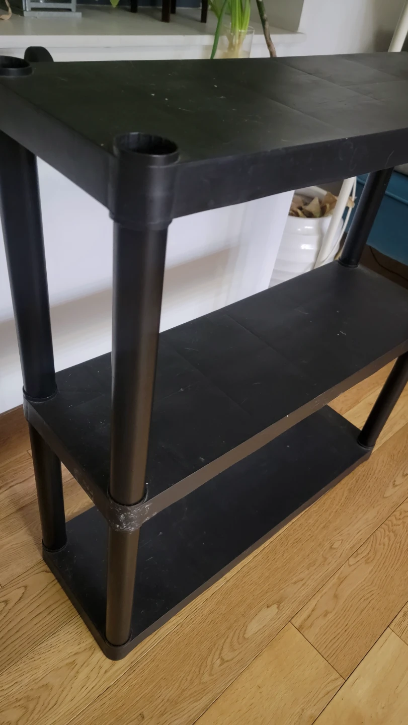 Black 3-Shelf Plastic Storage Unit - photo 3