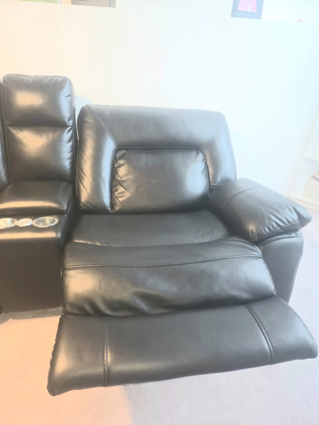 Power Reclining Sectional w/ USB + Storage – Like New - photo 5