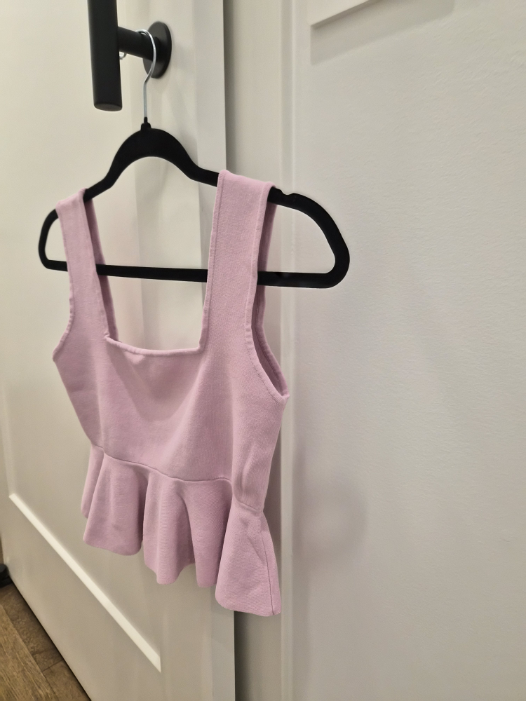 ZARA Pink Peplum Knit Top - Size L - photo 3