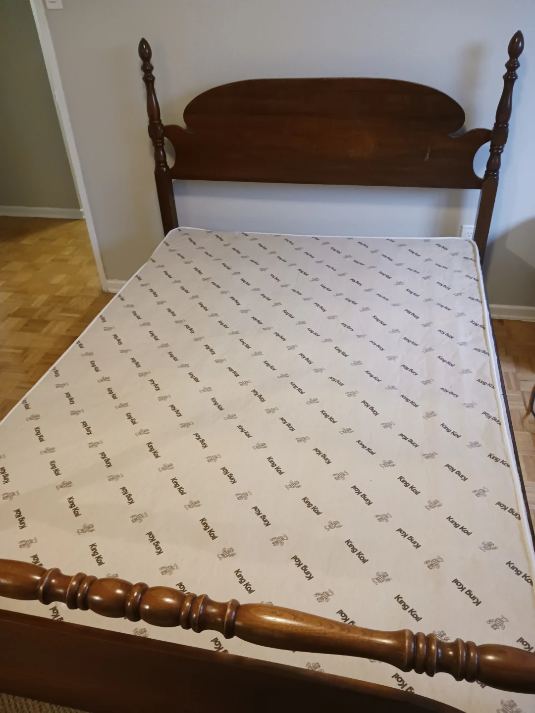 Double Wooden Bed Frame + Boxspring - photo 2