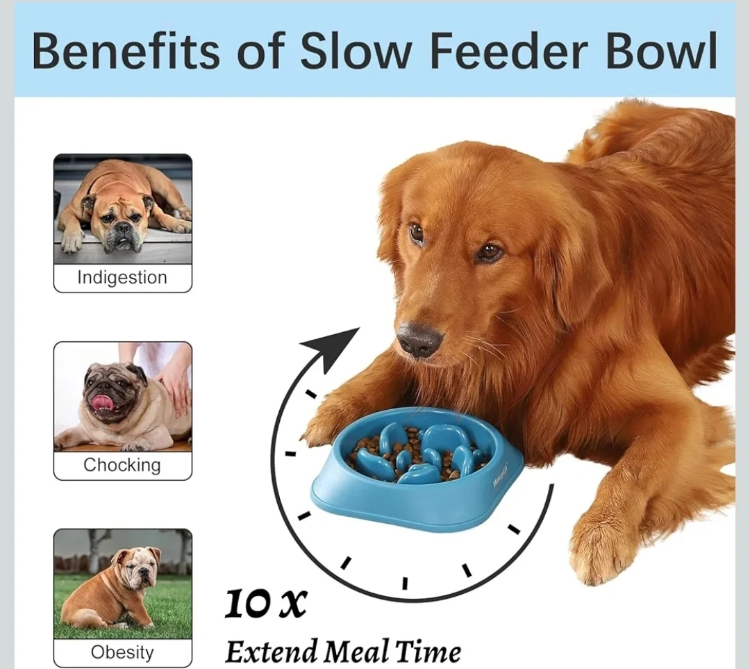 Slow Feeder Dog Bowls (2PCS) Anti-Choking Puzzle Dog Food Bowl - photo 4