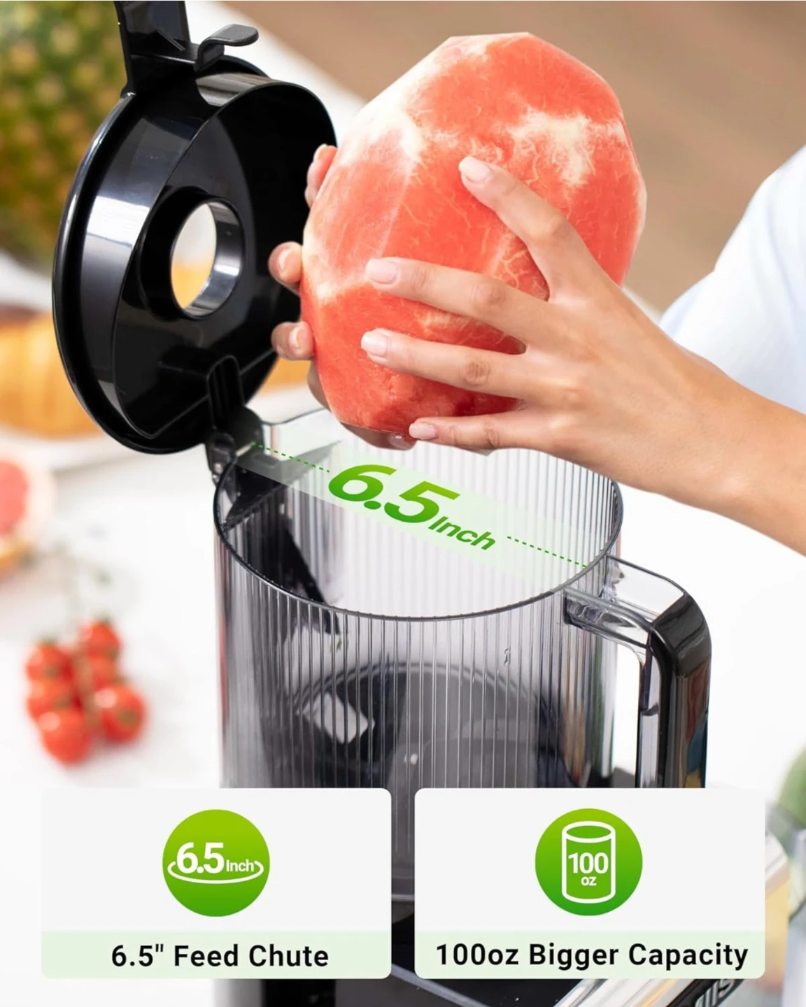 TUUMIST Juicer with 6.5" Feed Chute and 100oz Capacity - photo 4