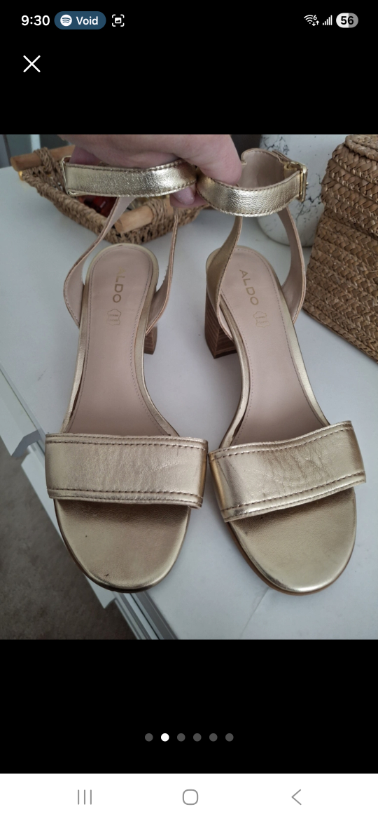 ALDO Gold Block Heel Sandals