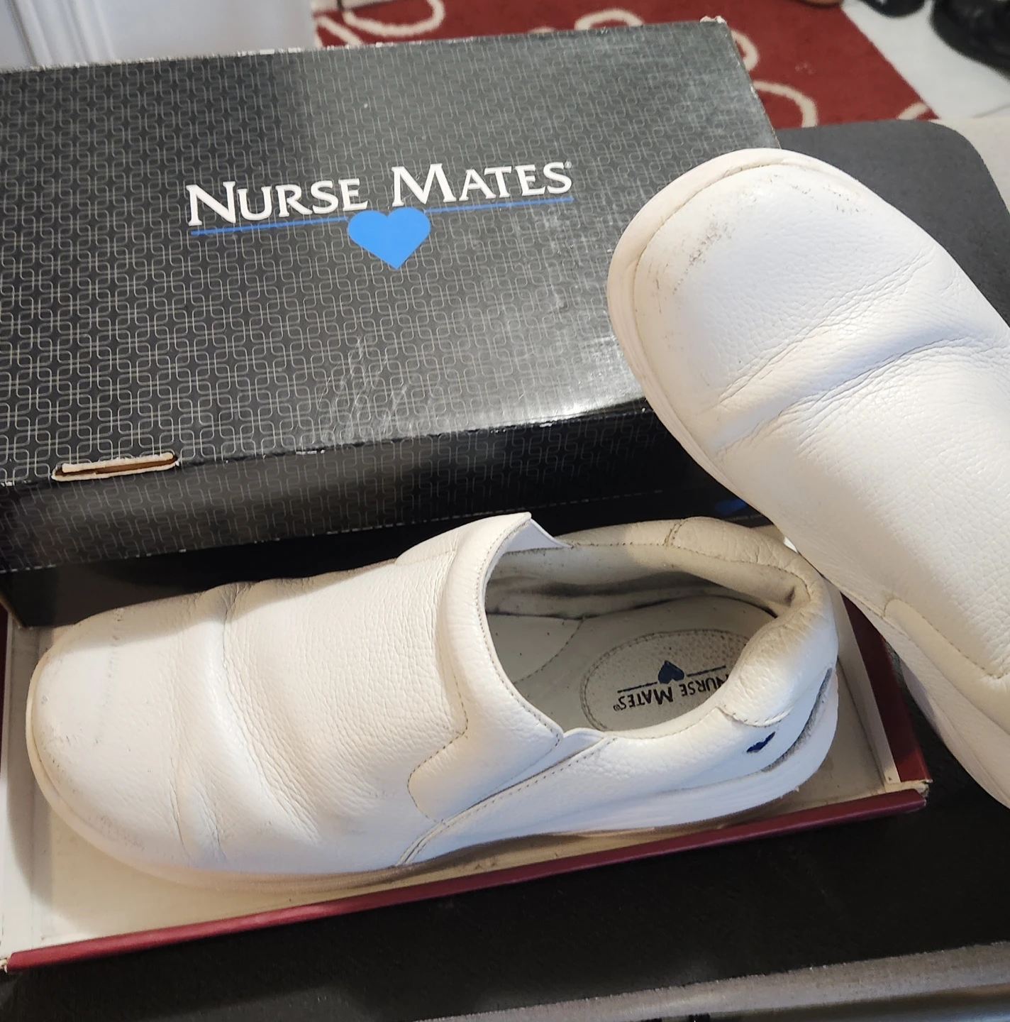 Nurse Mates White Leather Slip-On Shoes - photo 4