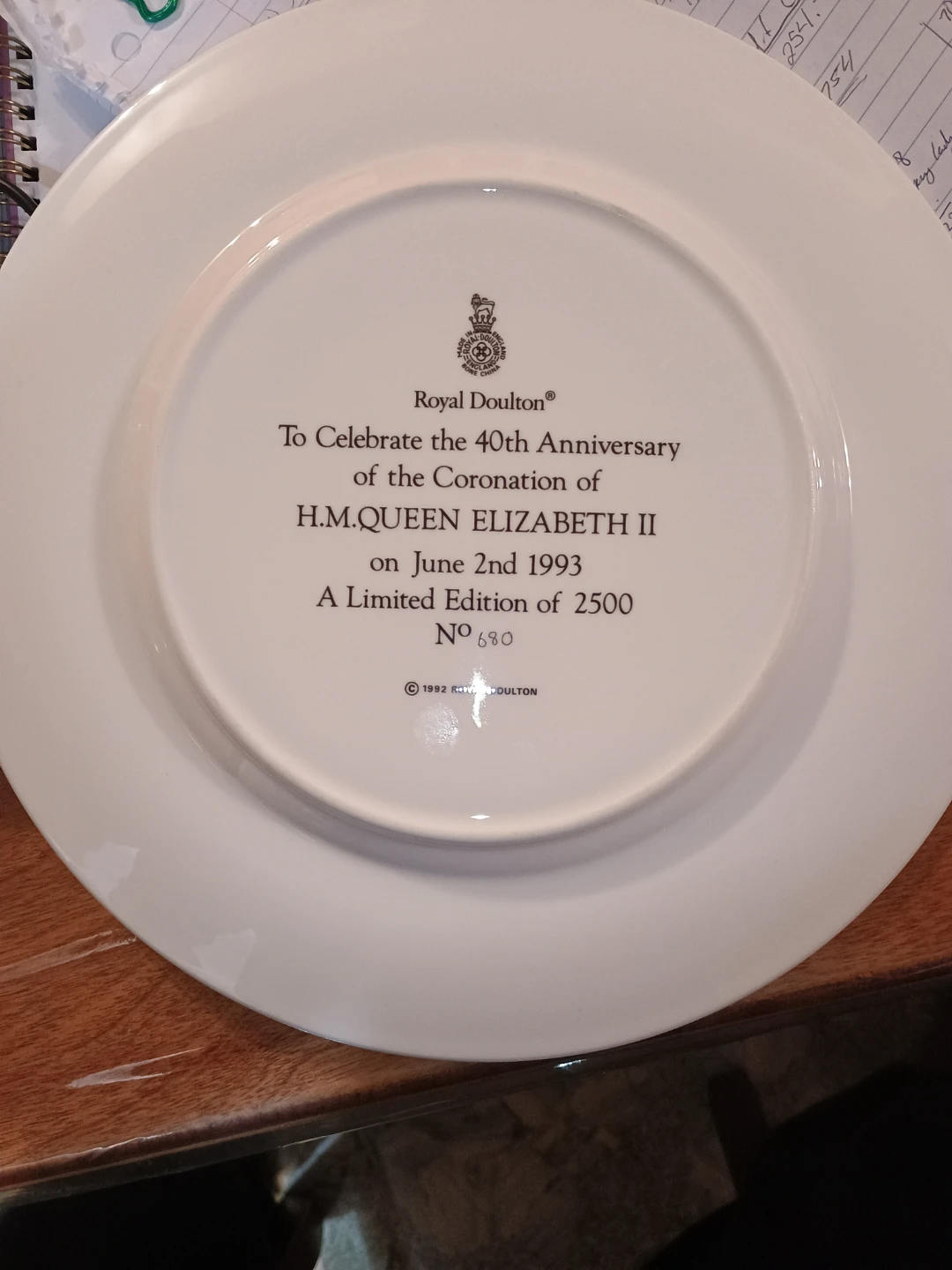 Royal Doulton Queen Elizabeth II 40th Coronation Ann  Plate - photo 2