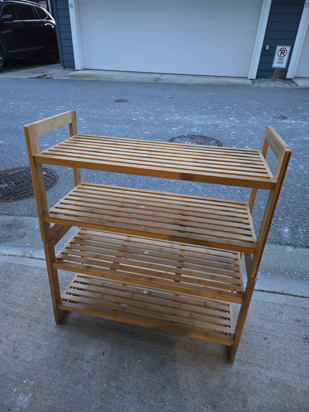 4 sets of Two-Tiered Slatted Shoe Rack Shelving Unit - photo 2