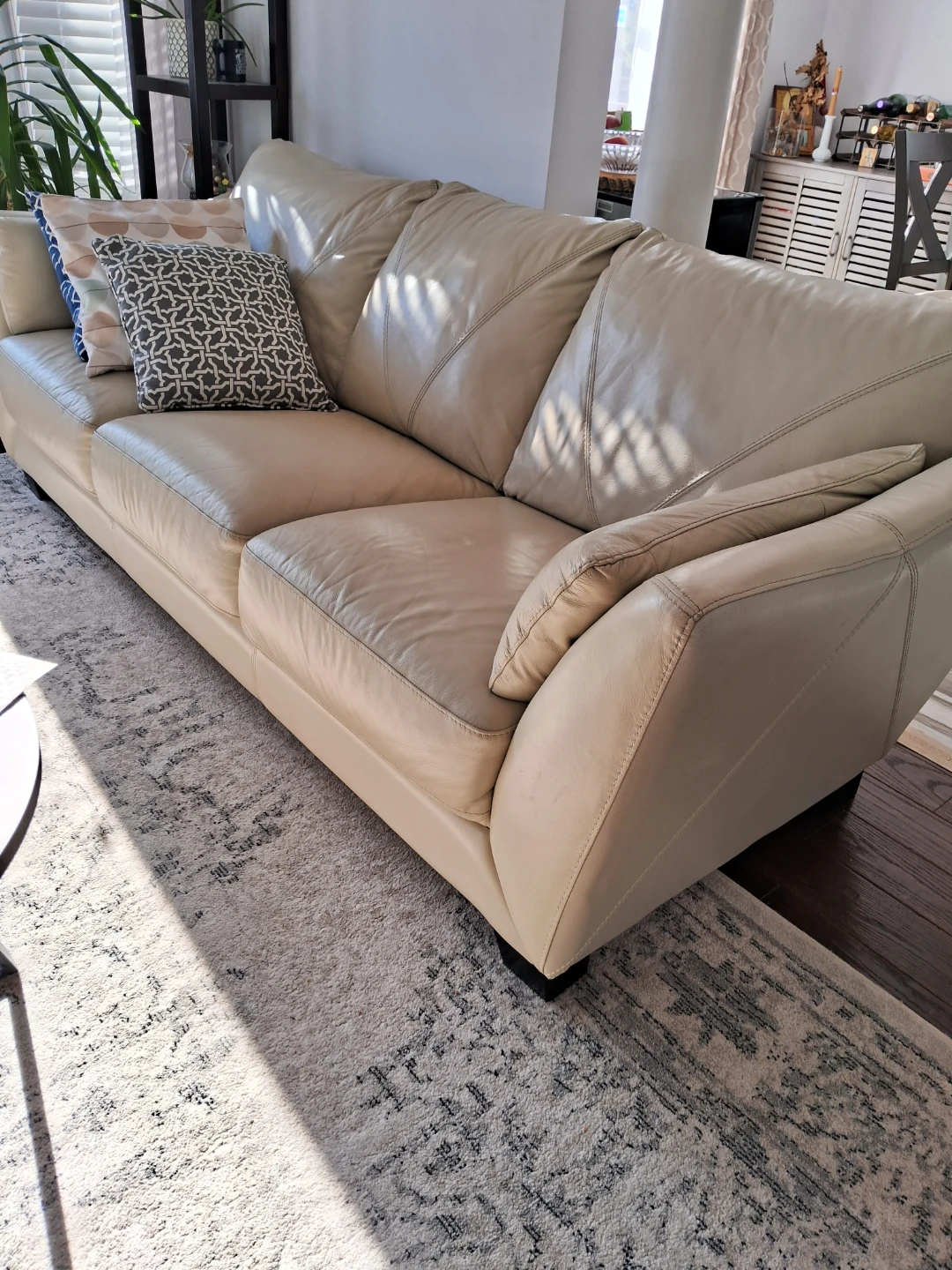 Beige Leather Sofax2 - photo 3