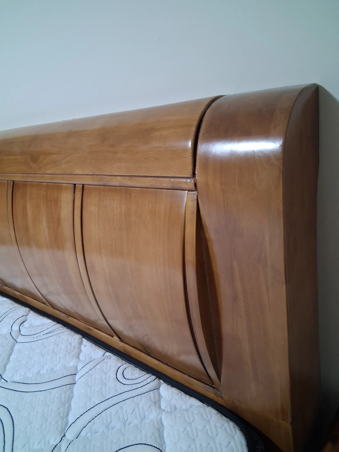 King Size Wooden Bed Frame with bedside table - photo 2