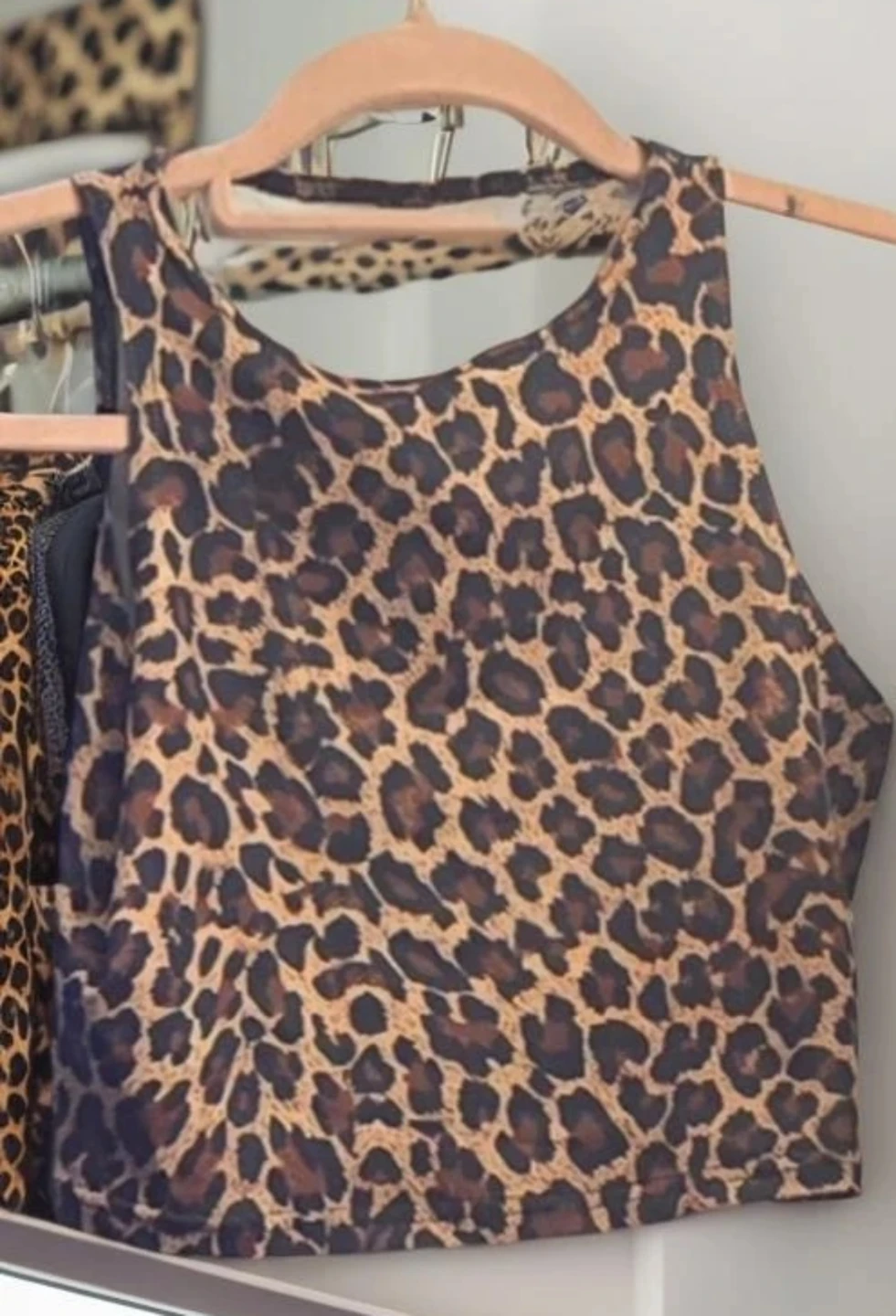 Leopard Print Crop Tank Top
