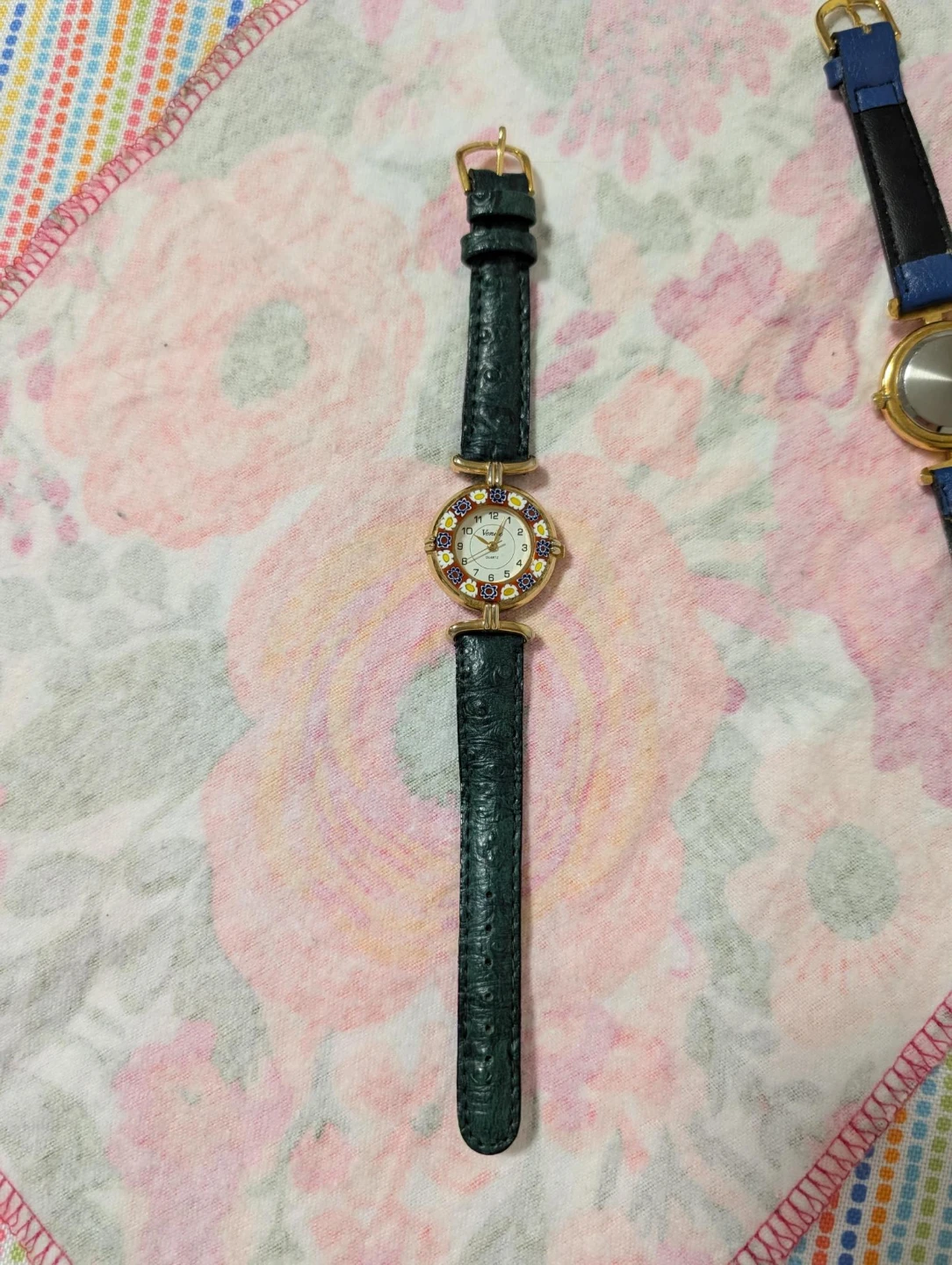 Vintage watch Venice Quartz Watch with leather strap, works