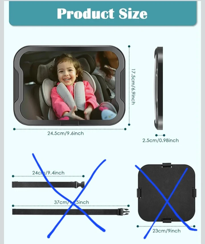 NEW!  Zacro Shatter-Proof Baby Car Mirror. 🧡 - photo 2